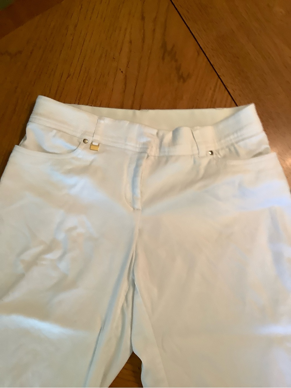 JM Collection White Stretch jean type pant